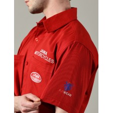POLOKOŠILE (TRIČKO S LÍMEČKEM) ČERVENÉ - JAWA MOTORCYCLES - (UNISEX)